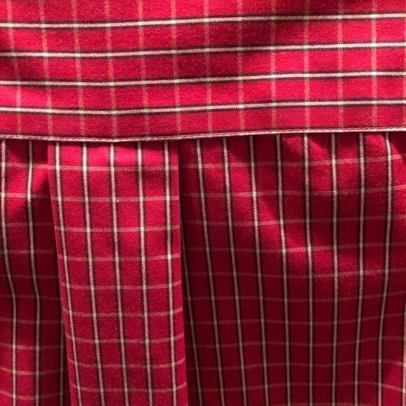 EDDIE BAUER Shirt Red/Tan Stripe Button Do… - Picture 4 of 4